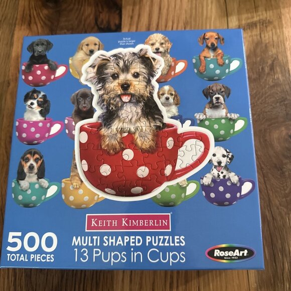 Cra-Z-Art Keith Kimberlin 13 Individual Pups in Cups Mini Shaped Puzzles Poster - Picture 1 of 4
